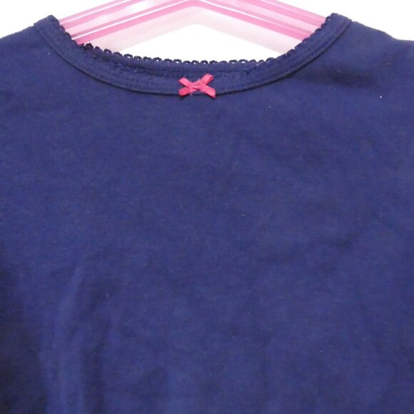 CARTER'S | 12 months | Navy Blue Shirt With Lace Trim and Pink Bow - Picture 1 of 12